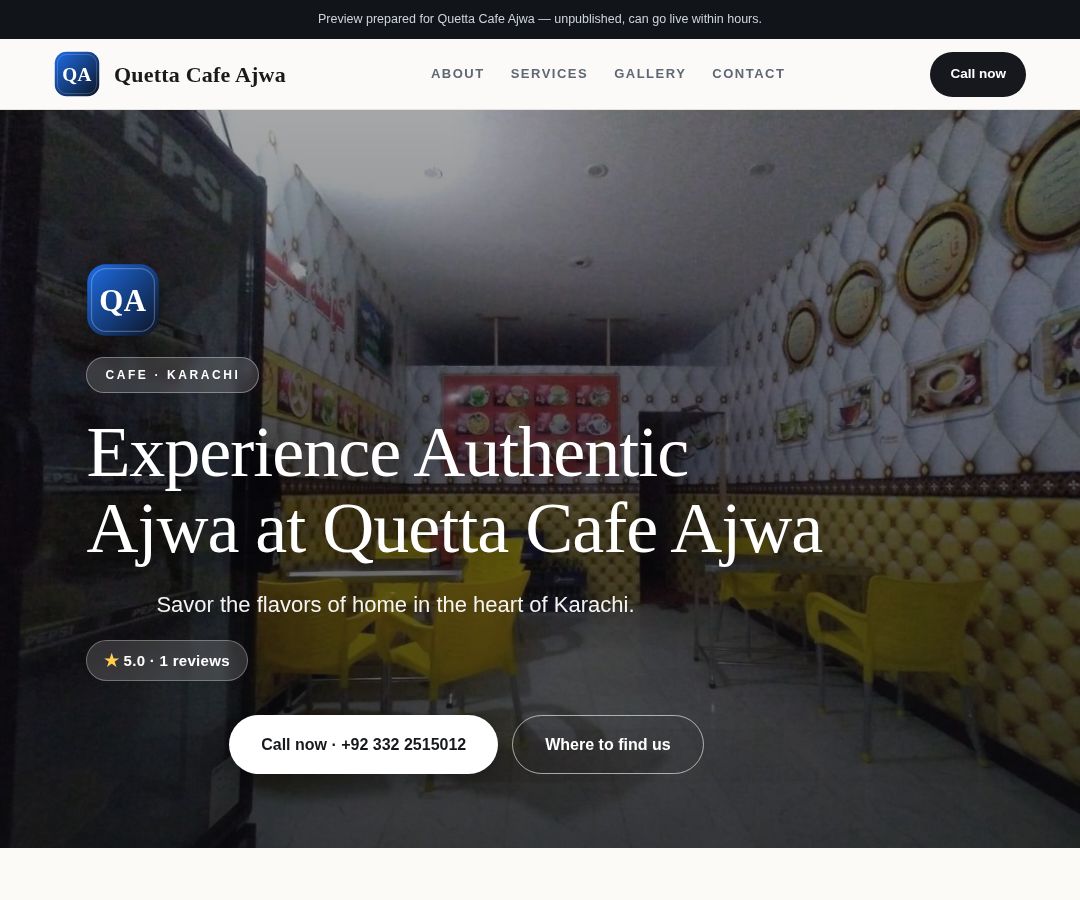 Quetta Cafe Ajwa
