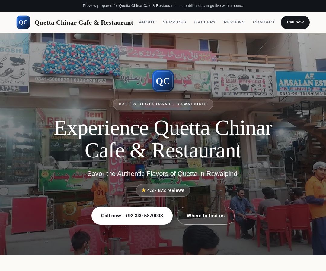 Quetta Chinar Cafe & Restaurant