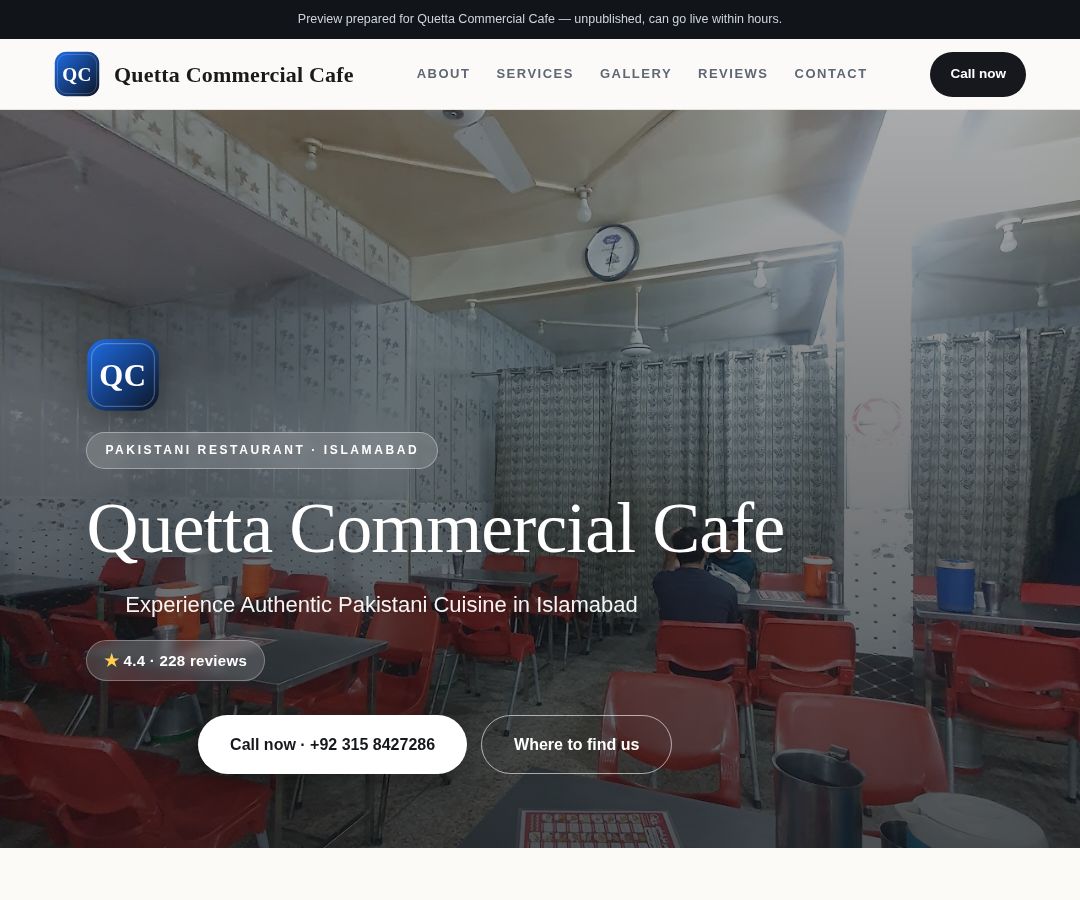 Quetta Commercial Cafe