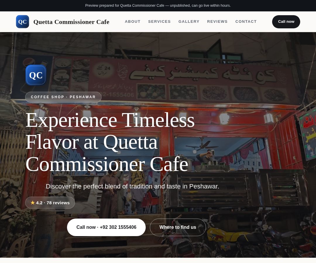 Quetta Commissioner Cafe