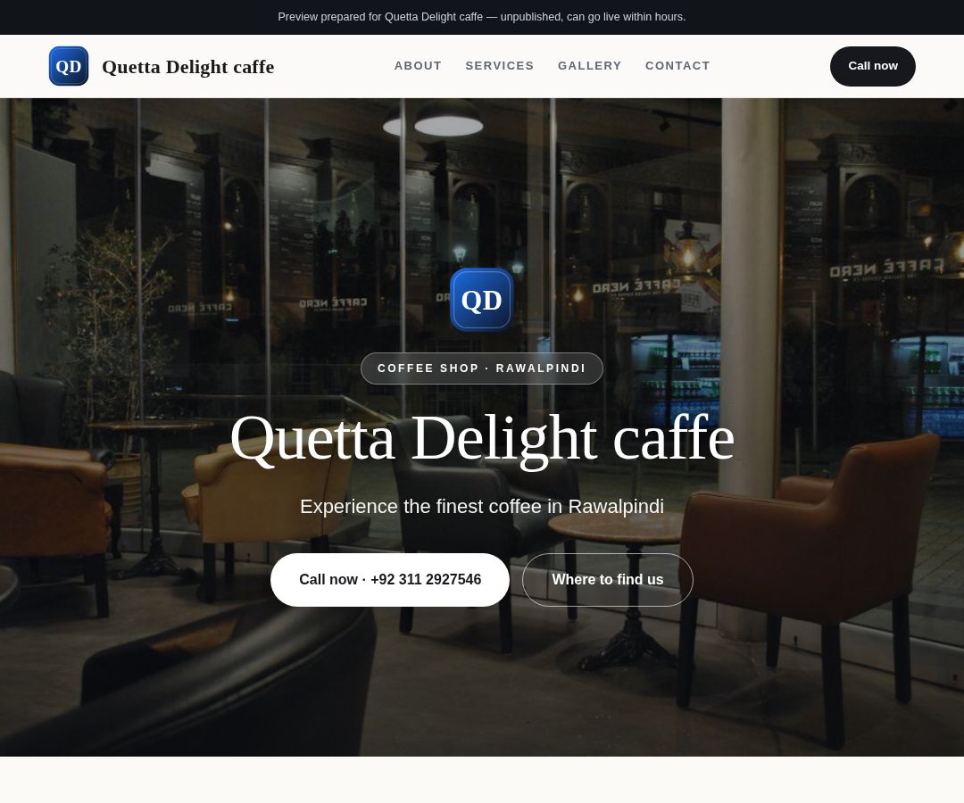 Quetta Delight caffe