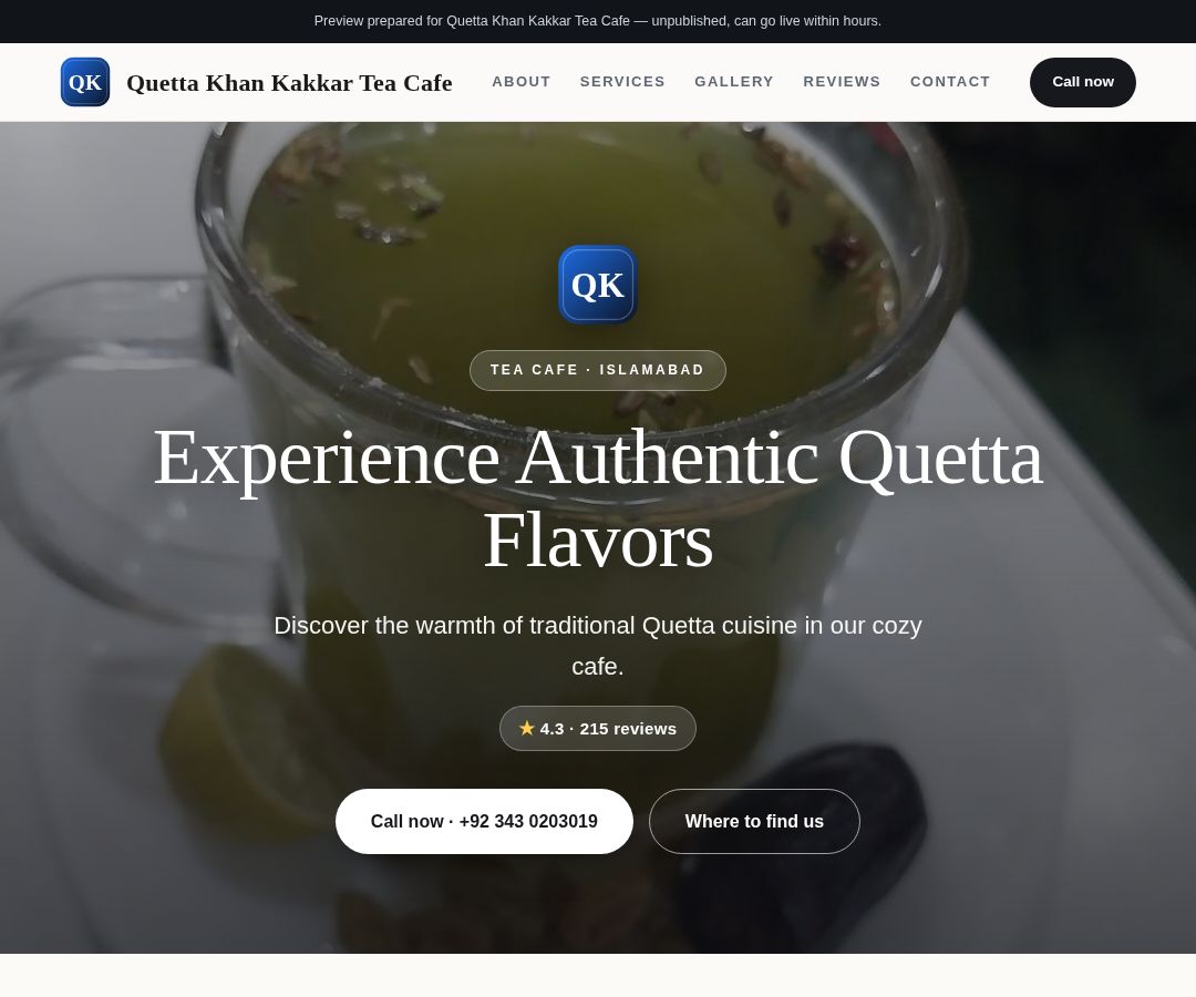 Quetta Khan Kakkar Tea Cafe