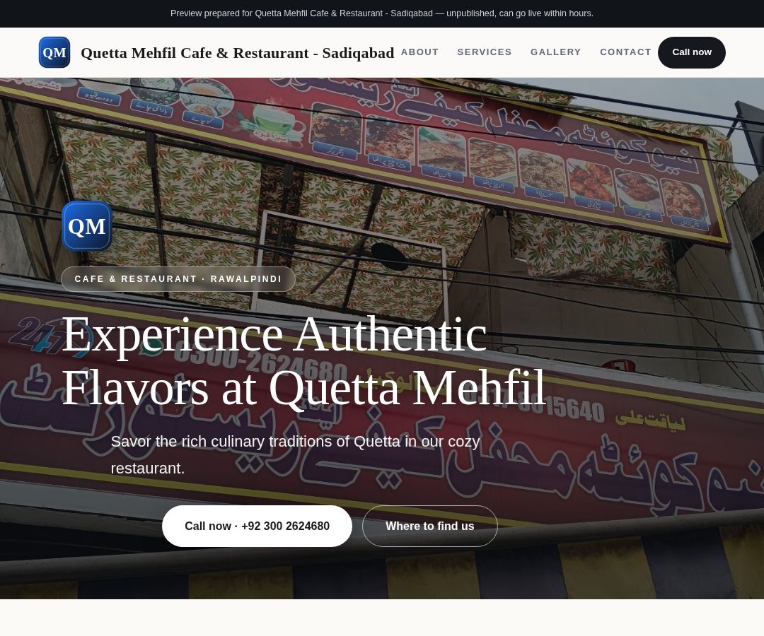 Quetta Mehfil Cafe & Restaurant - Sadiqabad