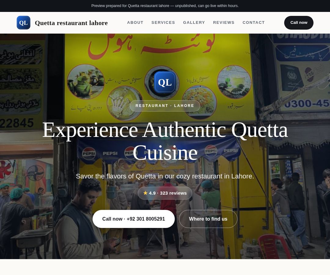 Quetta restaurant lahore
