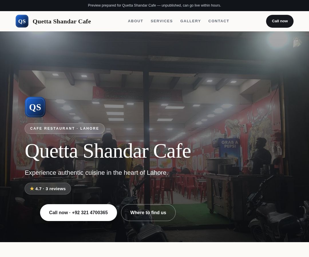 Quetta Shandar Cafe