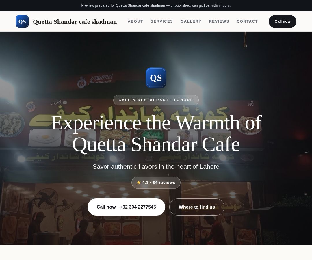 Quetta Shandar cafe shadman