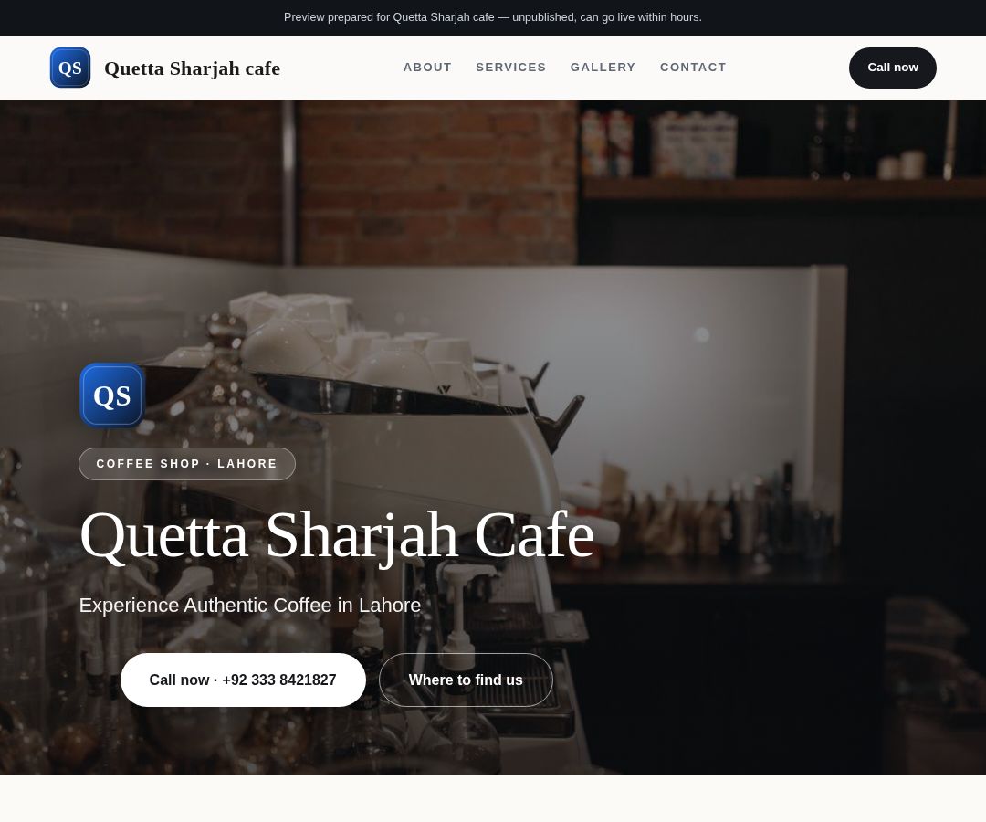 Quetta Sharjah cafe