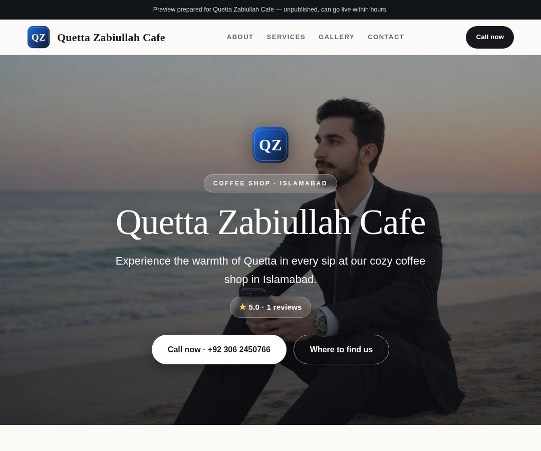 Quetta Zabiullah Cafe