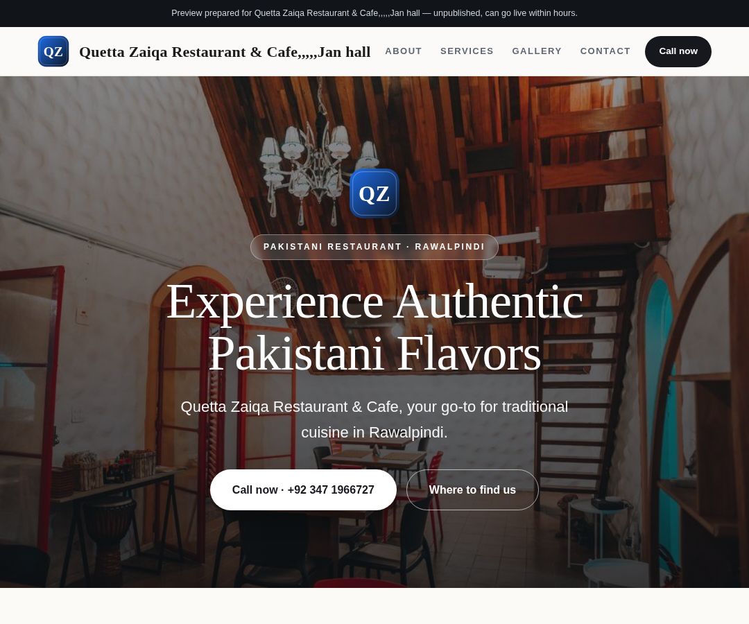 Quetta Zaiqa Restaurant & Cafe,,,,,Jan hall