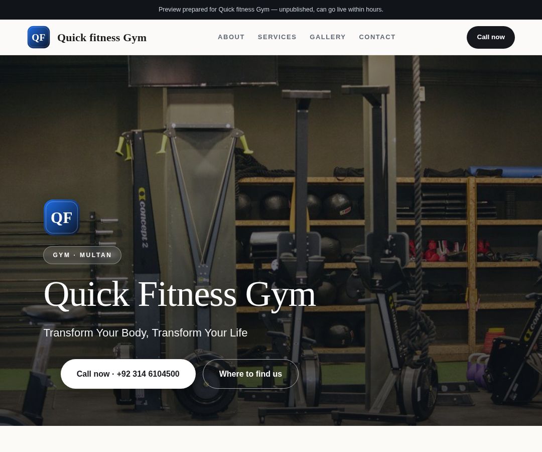 Quick fitness Gym