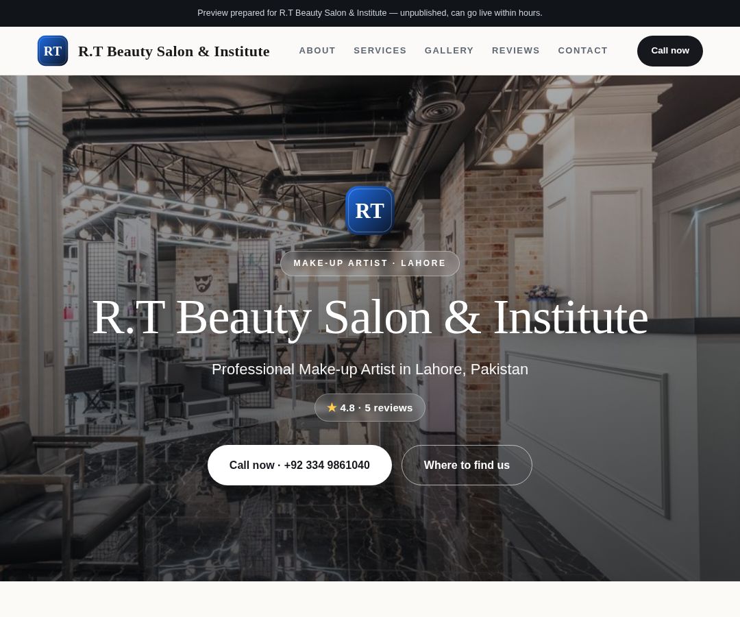R.T Beauty Salon & Institute