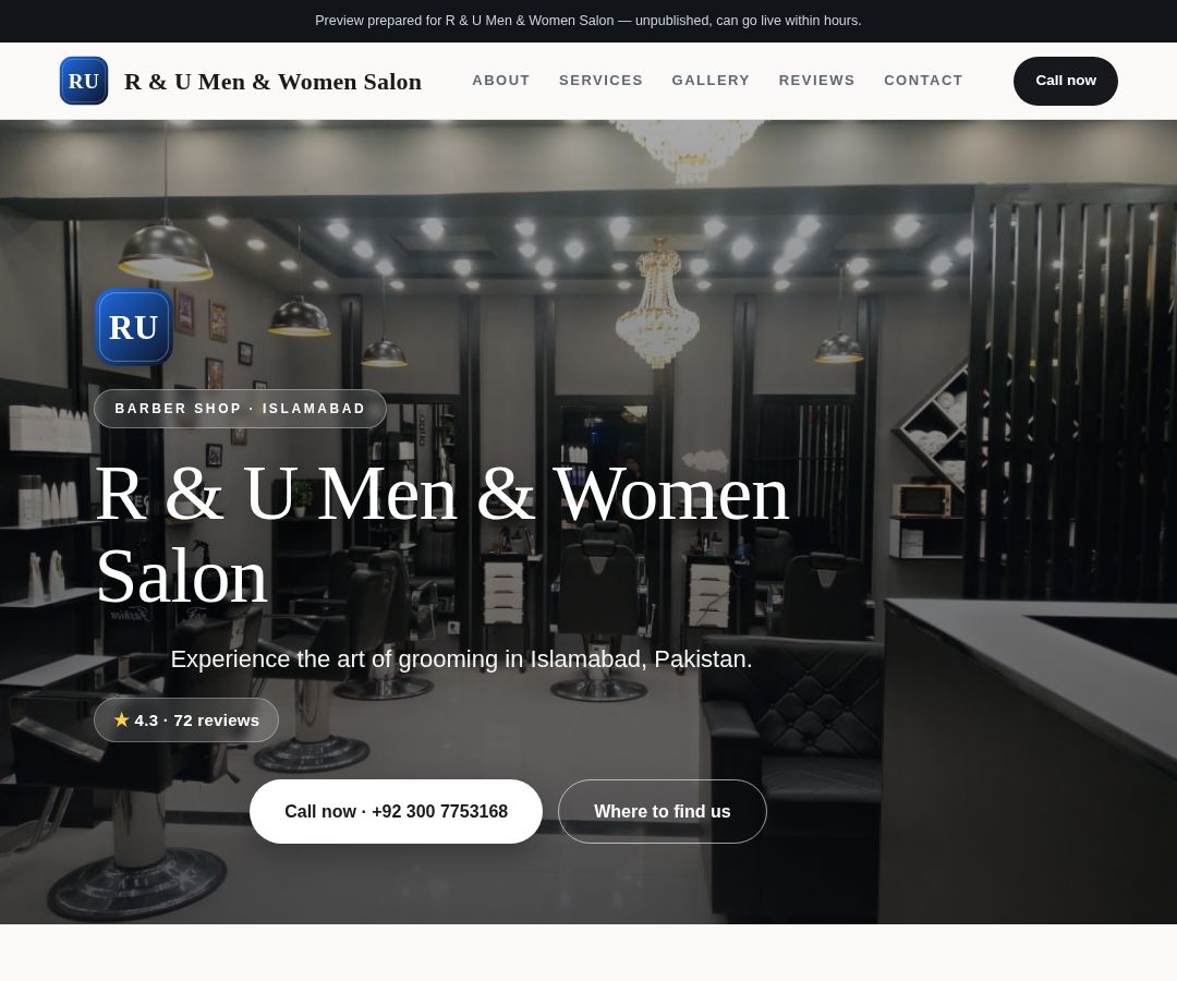 R & U Men & Women Salon