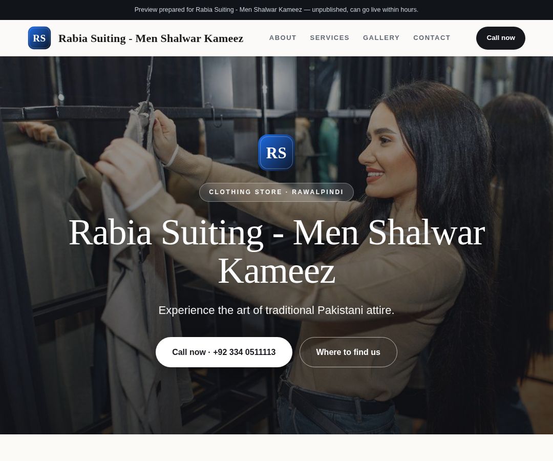 Rabia Suiting - Men Shalwar Kameez