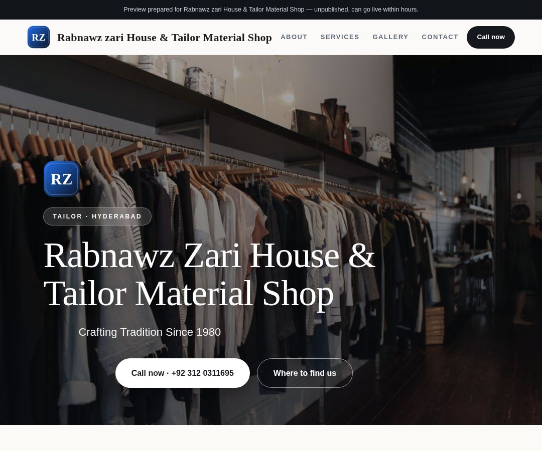 Rabnawz zari House & Tailor Material Shop