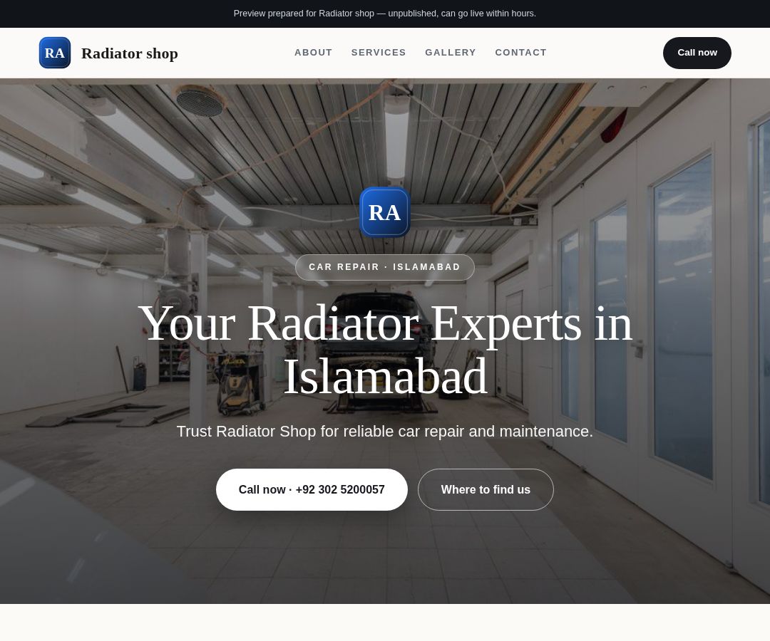 Radiator shop