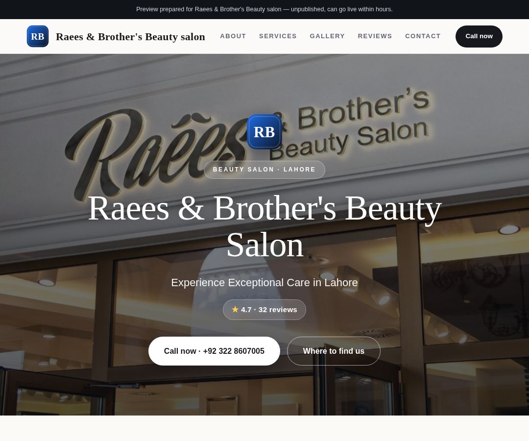 Raees & Brother's Beauty salon