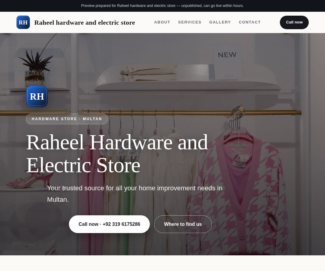 Raheel hardware and electric store