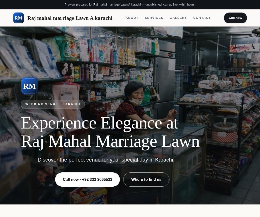 Raj mahal marriage Lawn A karachi