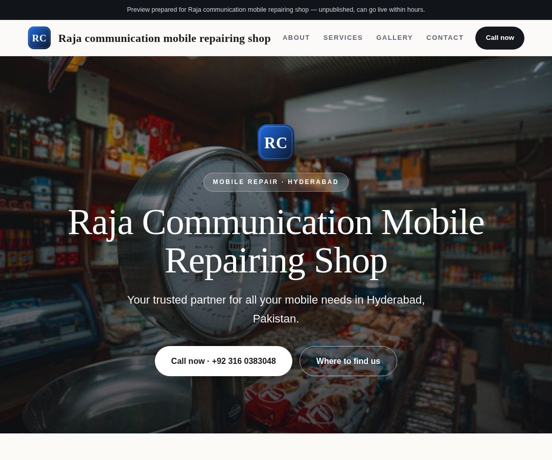 Raja communication mobile repairing shop