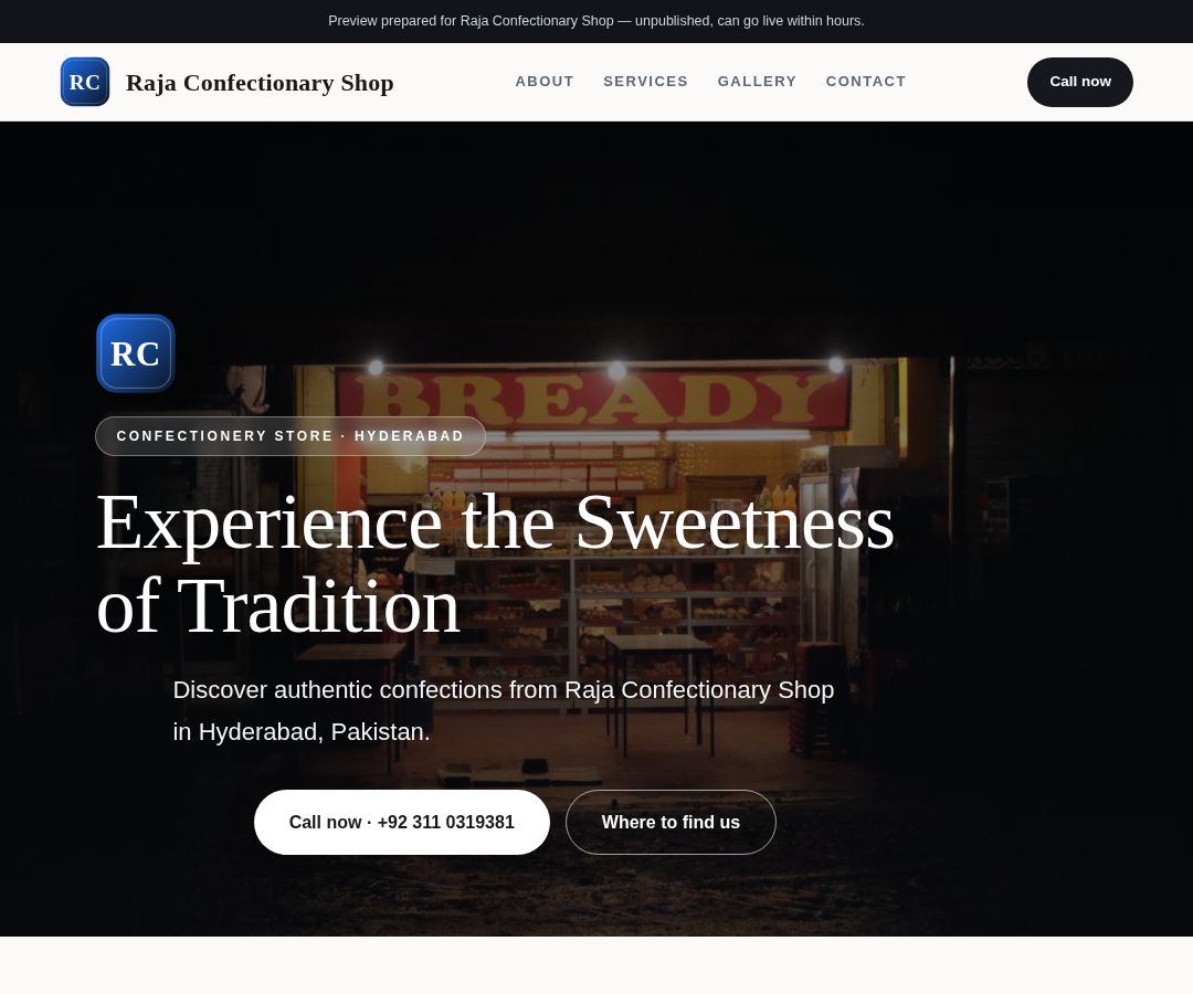 Raja Confectionary Shop