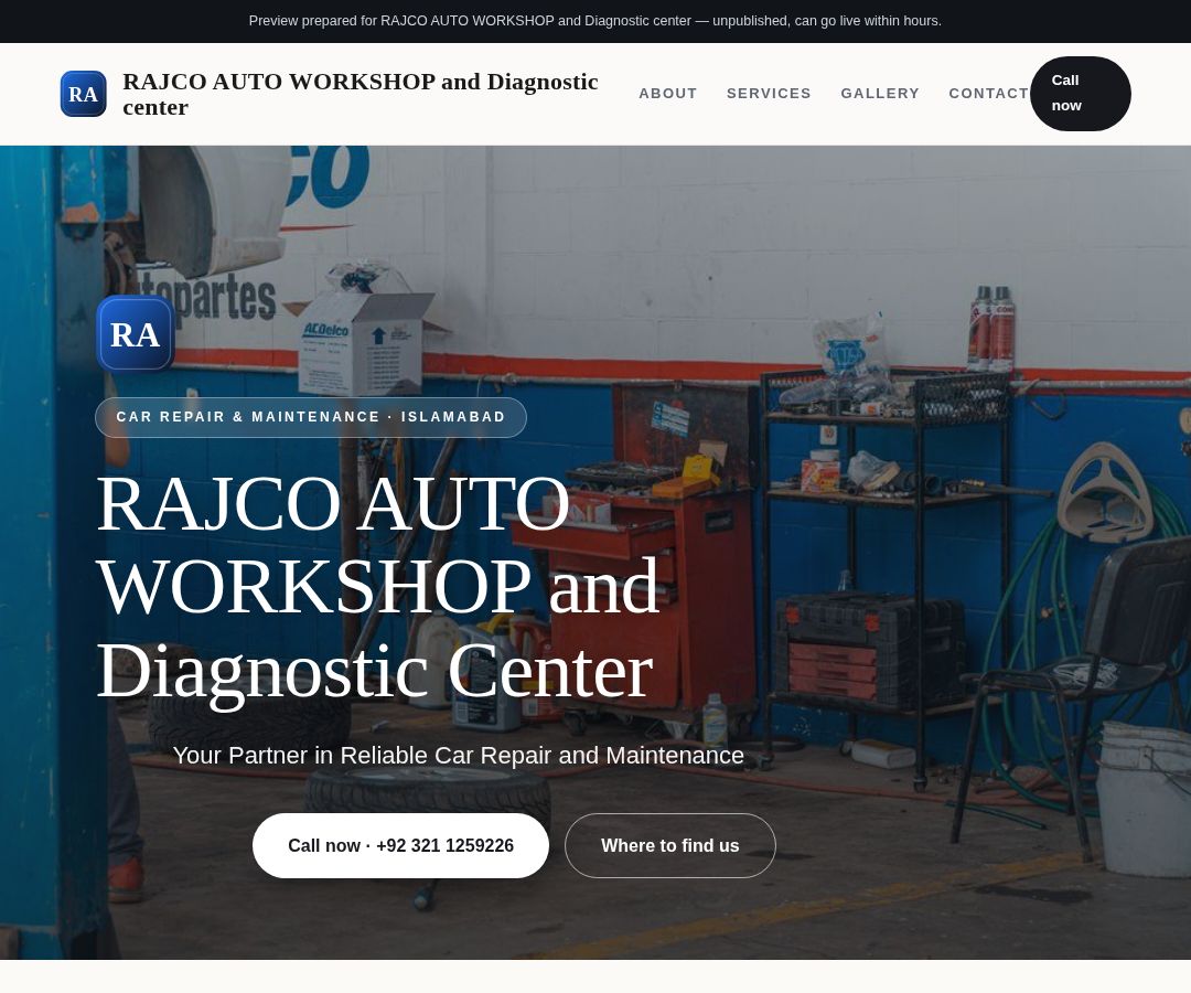 RAJCO AUTO WORKSHOP and Diagnostic center