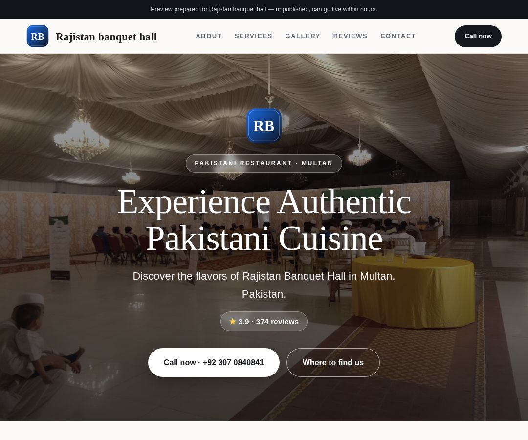 Rajistan banquet hall
