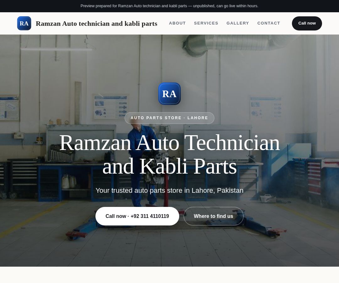 Ramzan Auto technician and kabli parts