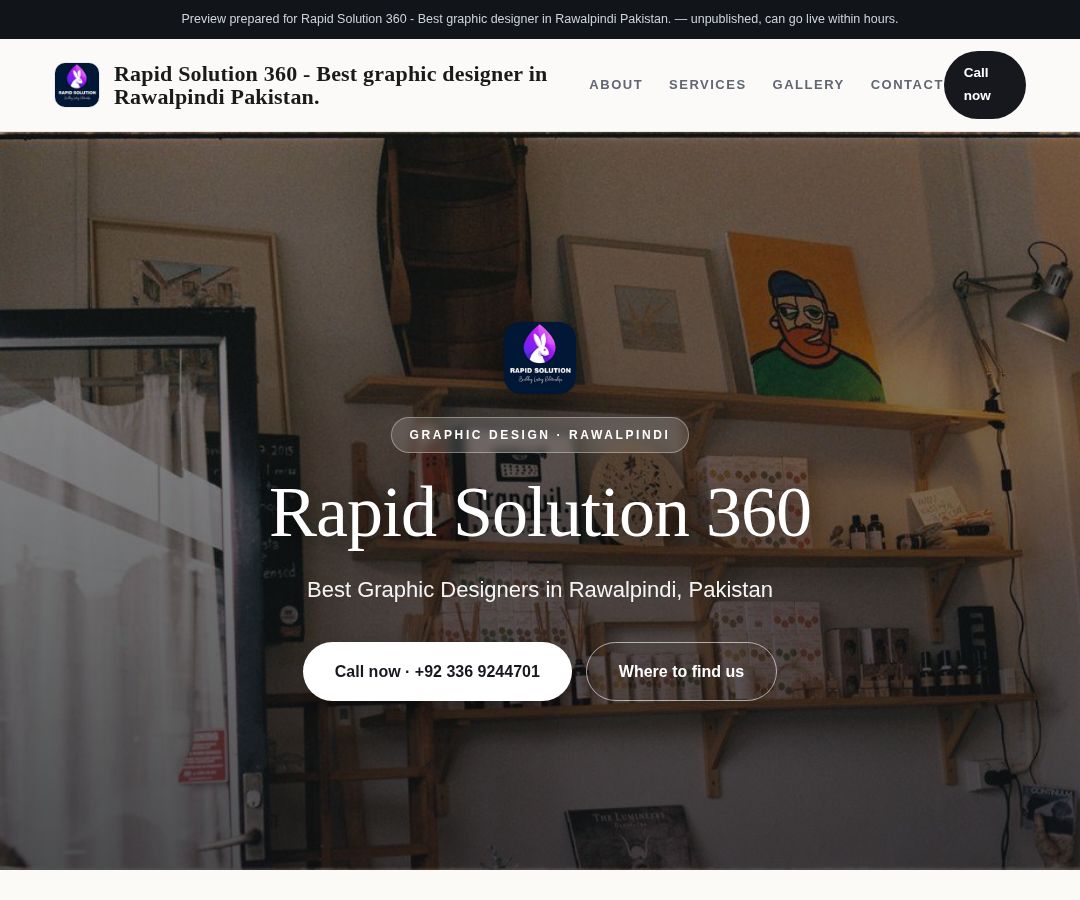 Rapid Solution 360 - Best graphic designer in Rawalpindi Pakistan.