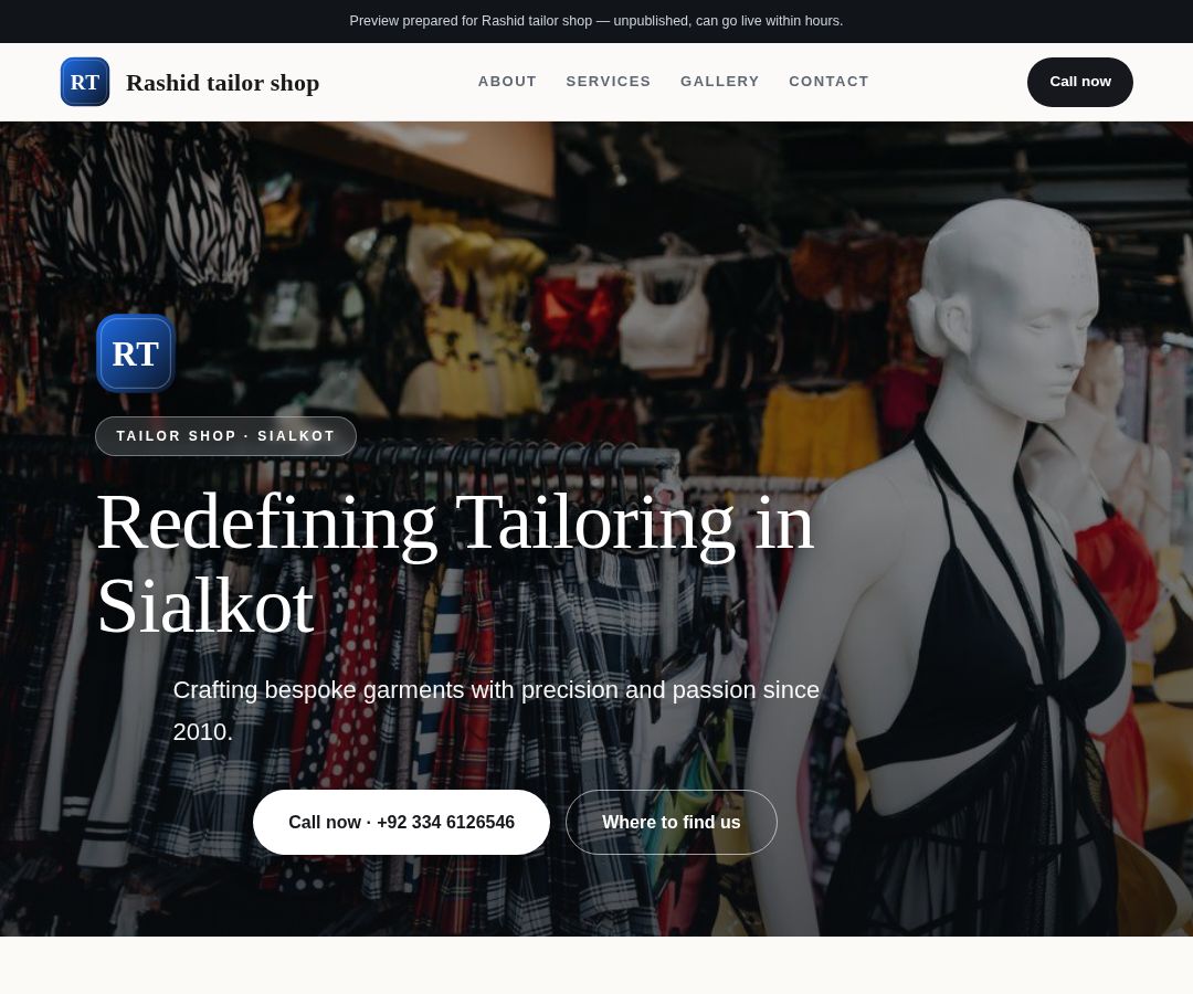 Rashid tailor shop