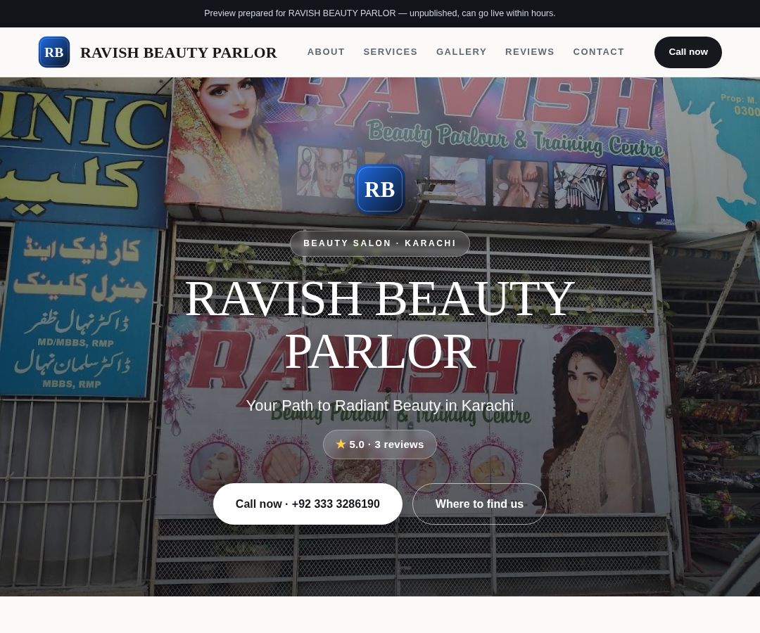 RAVISH BEAUTY PARLOR