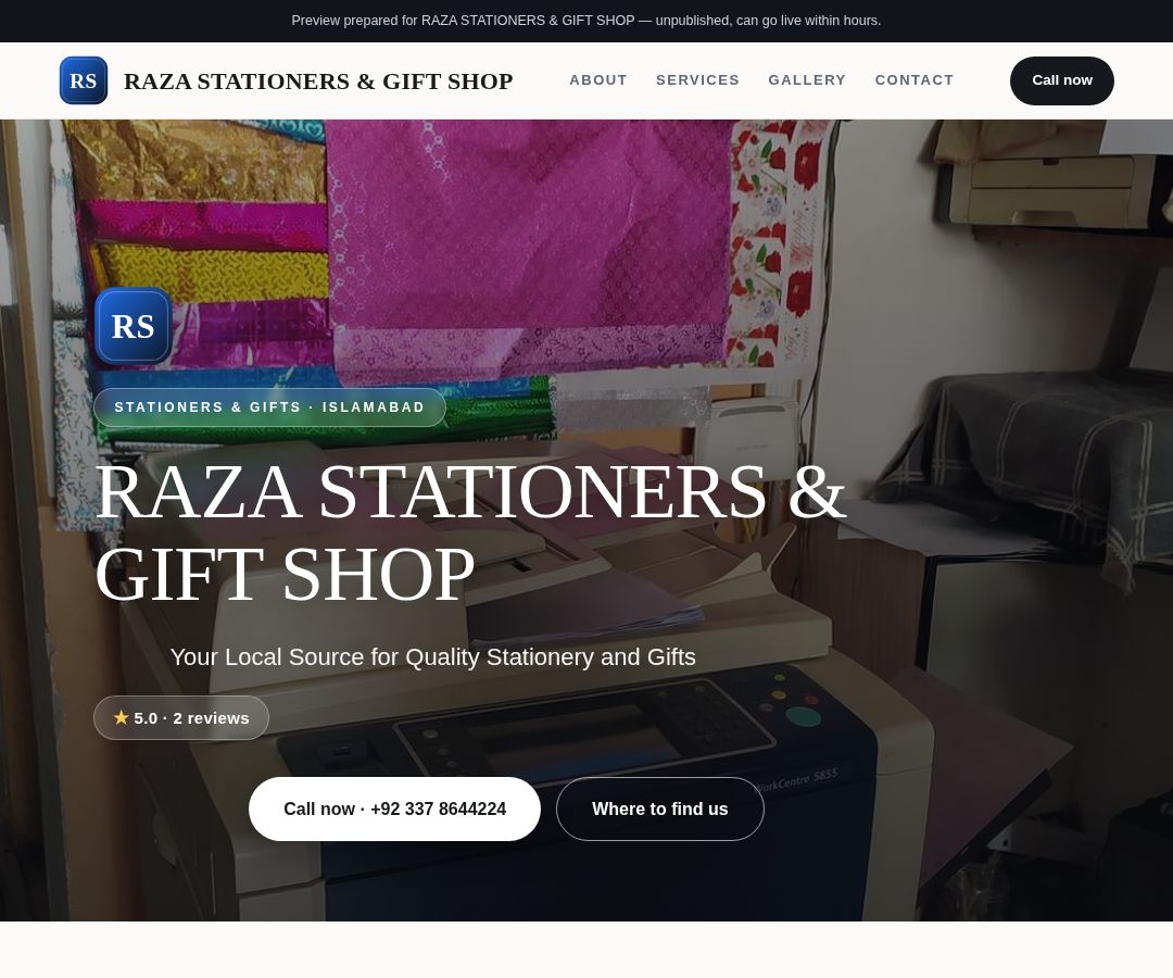 RAZA STATIONERS & GIFT SHOP