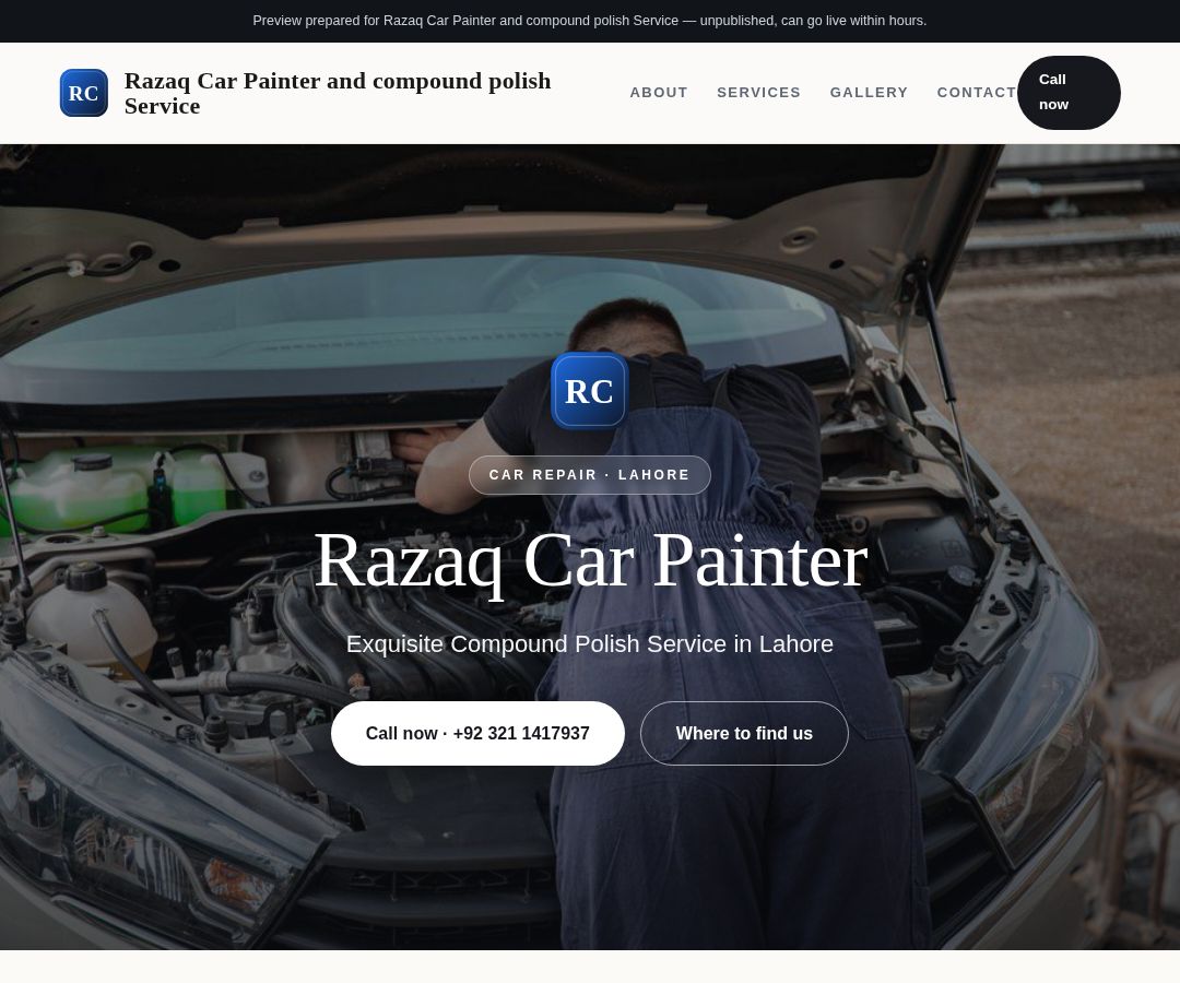 Razaq Car Painter and compound polish Service
