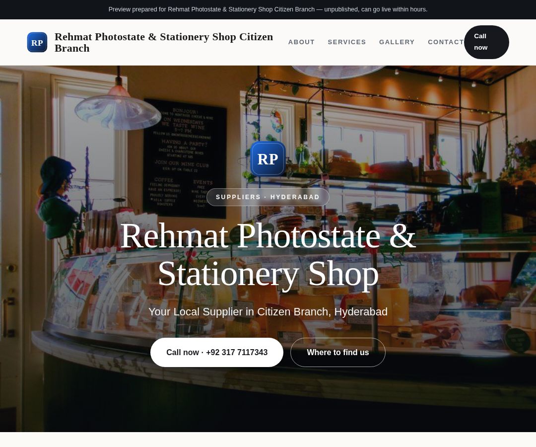 Rehmat Photostate & Stationery Shop Citizen Branch