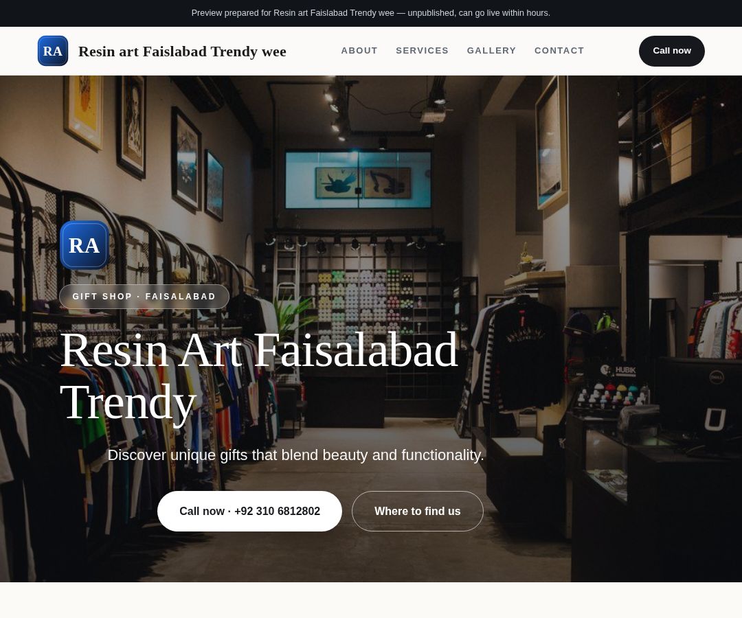 Resin art Faislabad Trendy wee