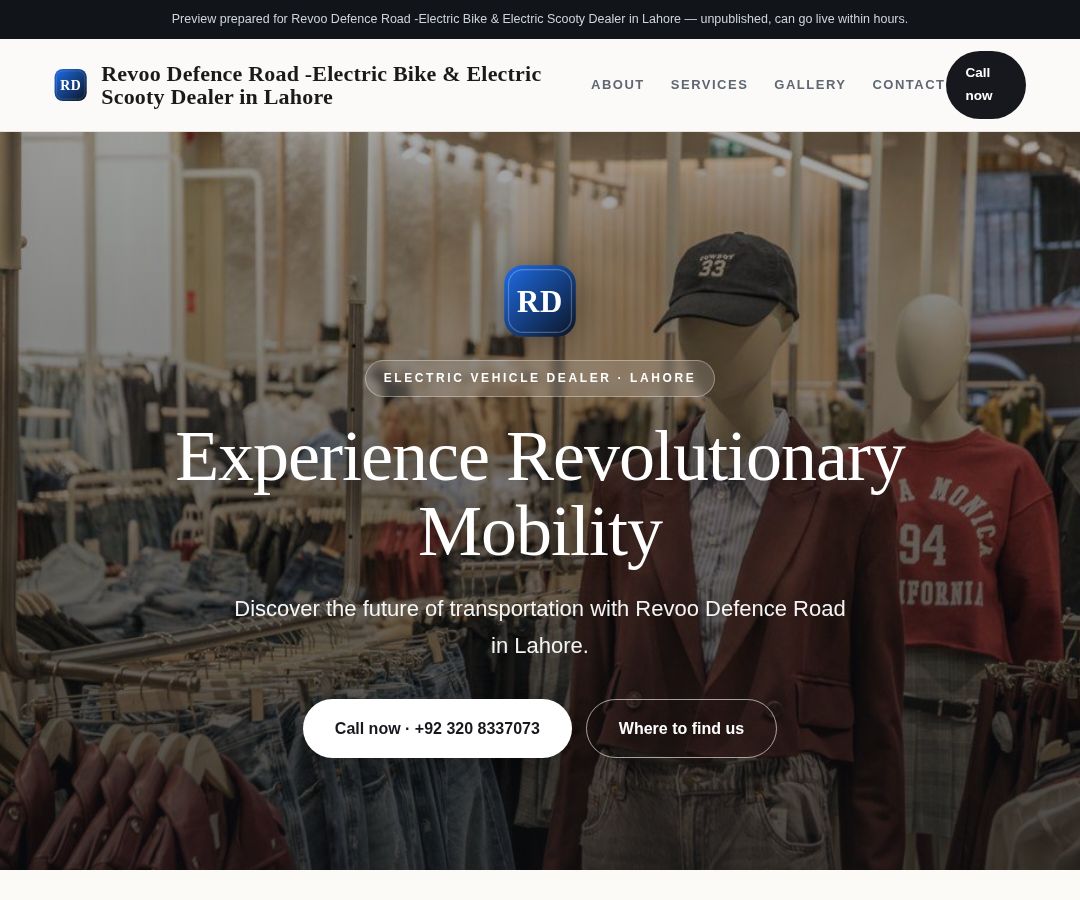 Revoo Defence Road -Electric Bike & Electric Scooty Dealer in Lahore