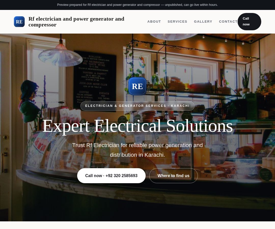 Rf electrician and power generator and compressor