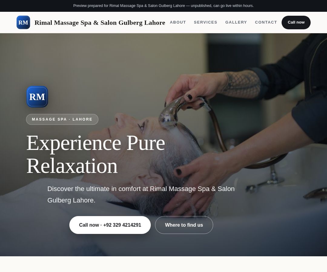 Rimal Massage Spa & Salon Gulberg Lahore