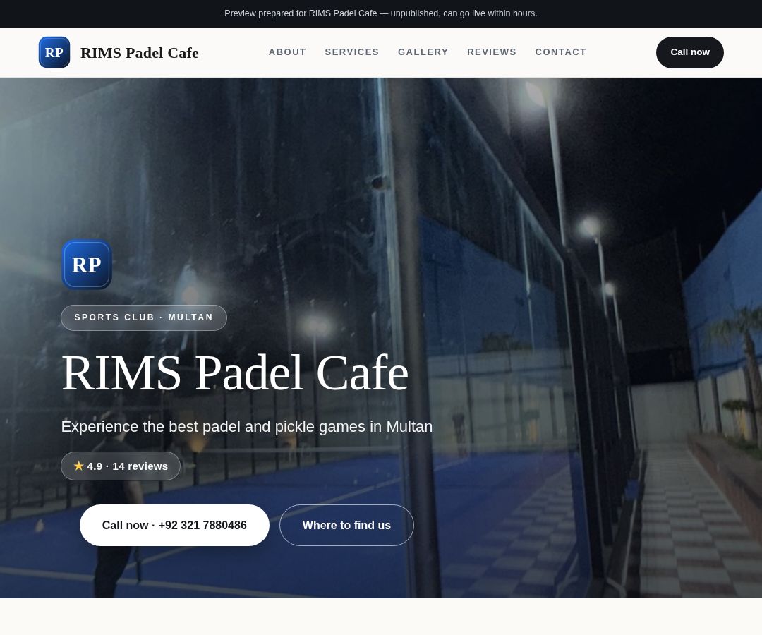 RIMS Padel Cafe