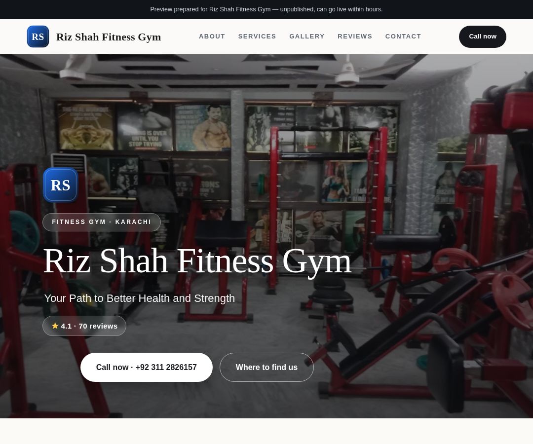 Riz Shah Fitness Gym