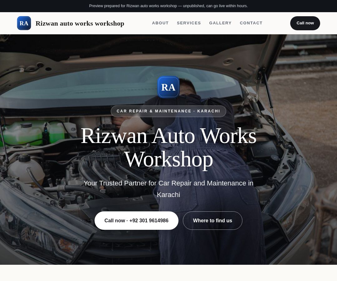 Rizwan auto works workshop