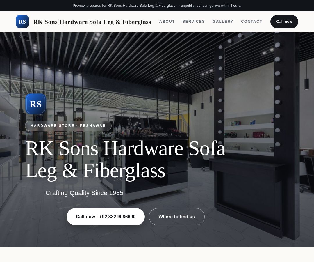 RK Sons Hardware Sofa Leg & Fiberglass