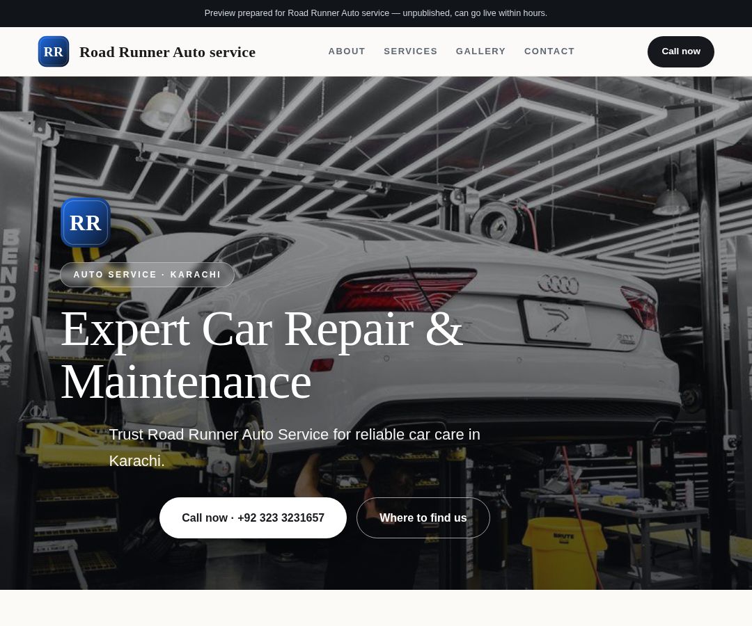 Road Runner Auto service