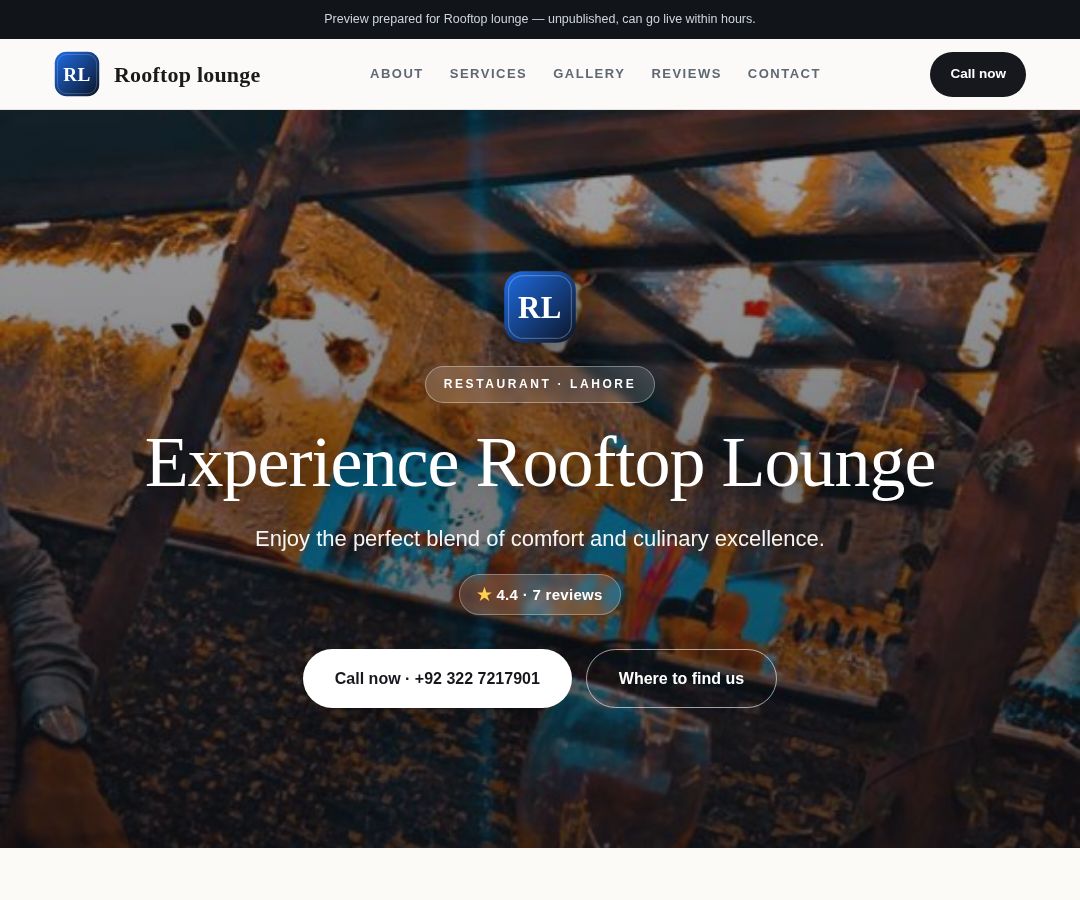 Rooftop lounge