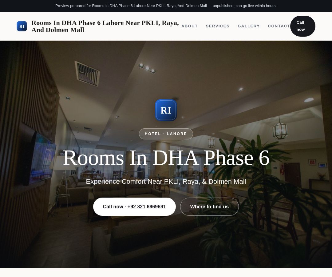 Rooms In DHA Phase 6 Lahore Near PKLI, Raya, And Dolmen Mall