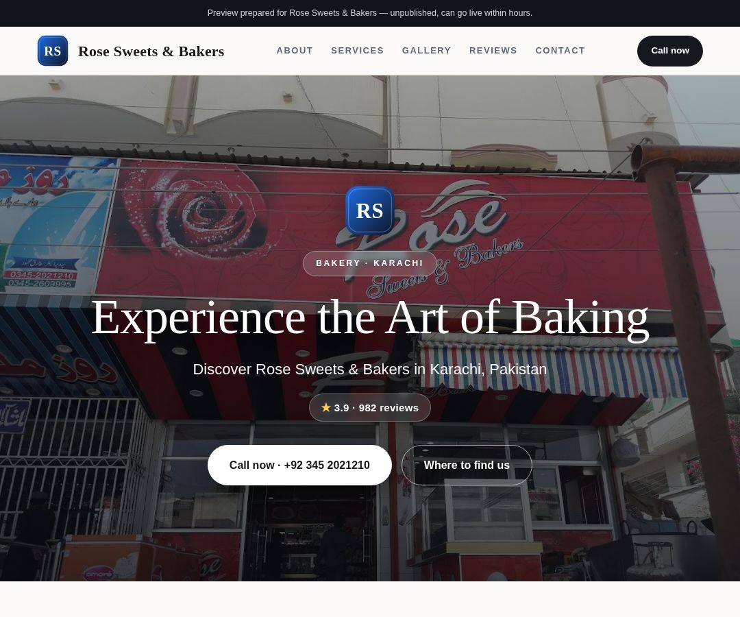 Rose Sweets & Bakers