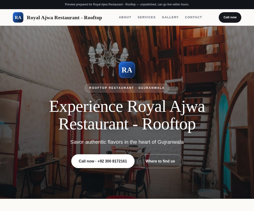 Royal Ajwa Restaurant - Rooftop
