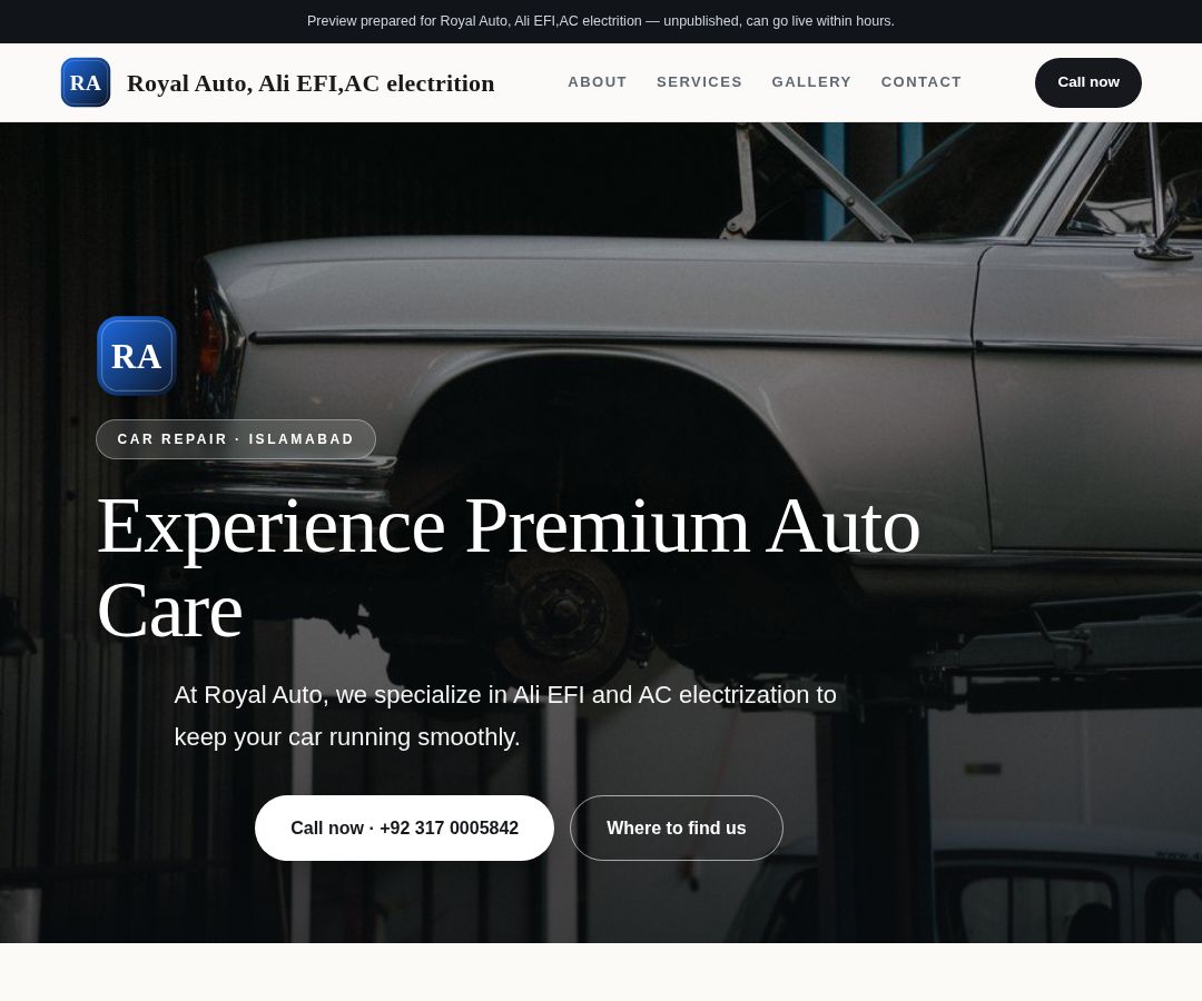 Royal Auto, Ali EFI,AC electrition