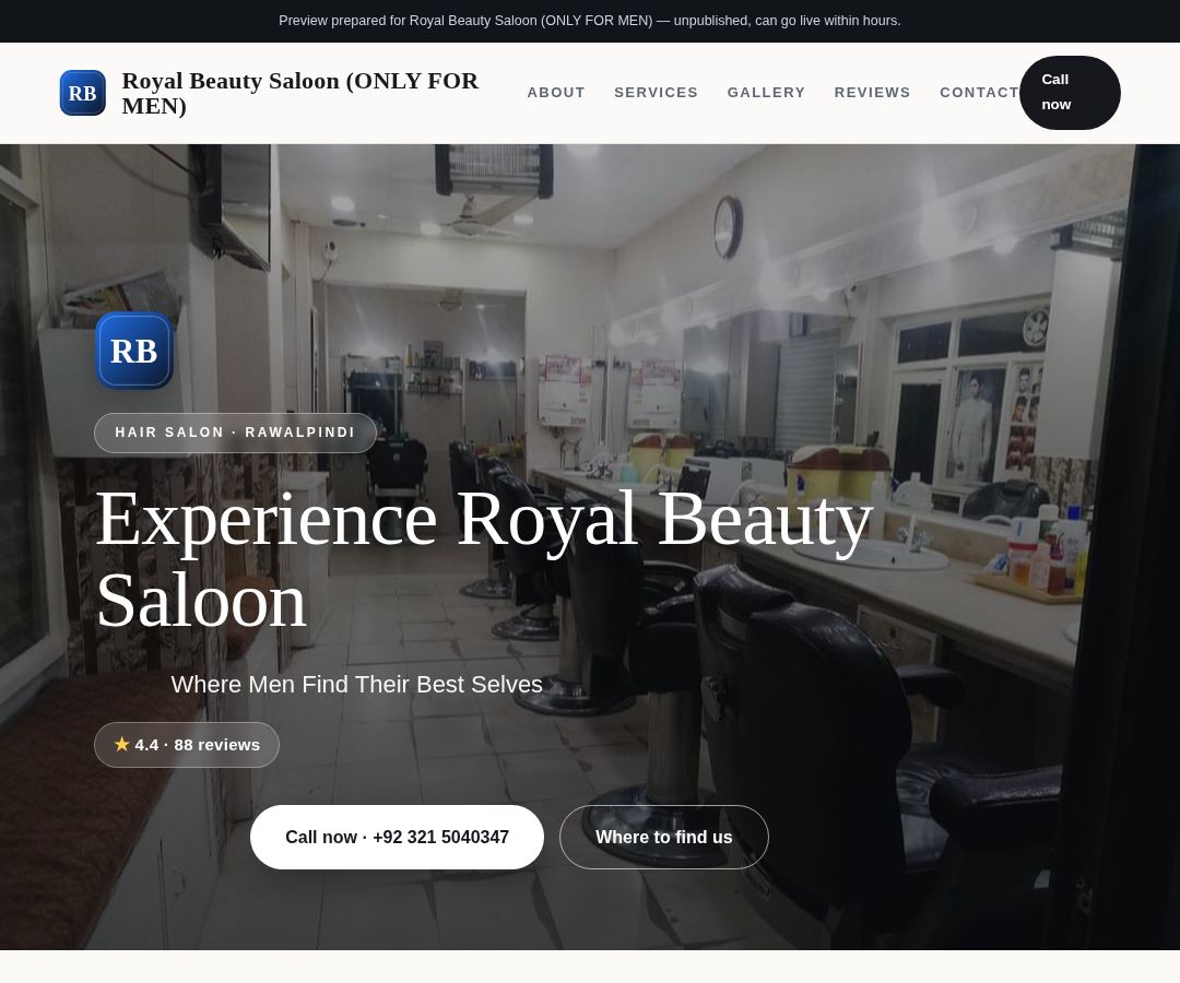 Royal Beauty Saloon (ONLY FOR MEN)