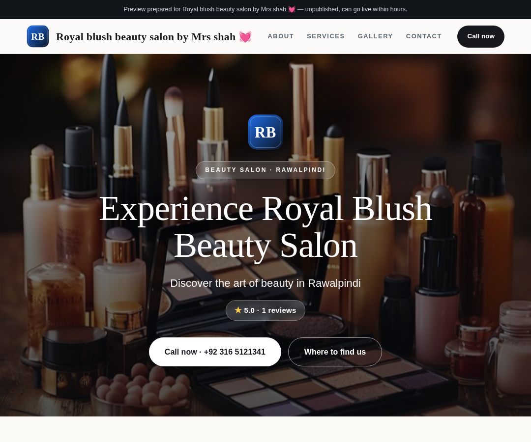 Royal blush beauty salon by Mrs shah 💓