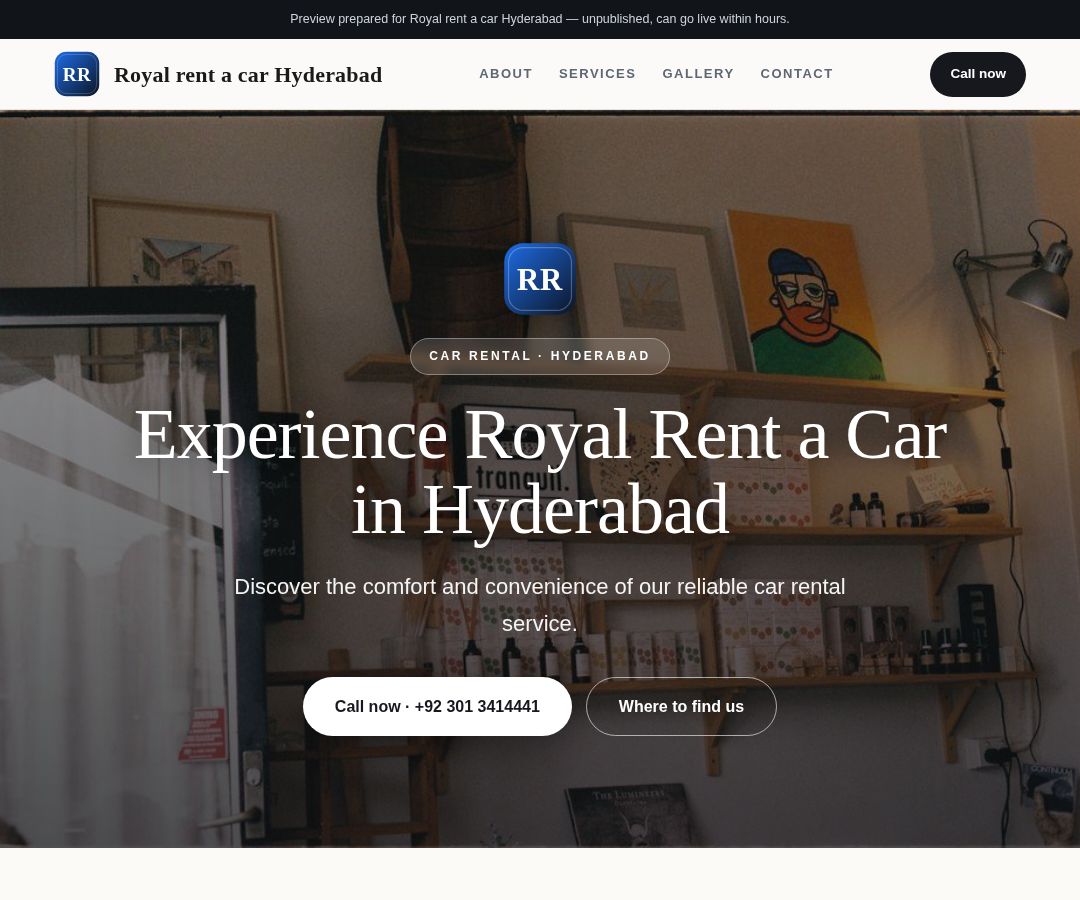 Royal rent a car Hyderabad